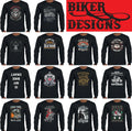 Biker Long Sleeve Tshirt Motorbike Motorcycle Cafe Racer Chopper Bike Skull Top T-Shirt | High-Quality Print | Perfect For Daily Wear