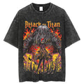 Hot Selling New Vintage Washed Tshirt Oversized Mens Top Attacking Giants T-Shirt | Top Trending Design | Trending Fashion Apparel