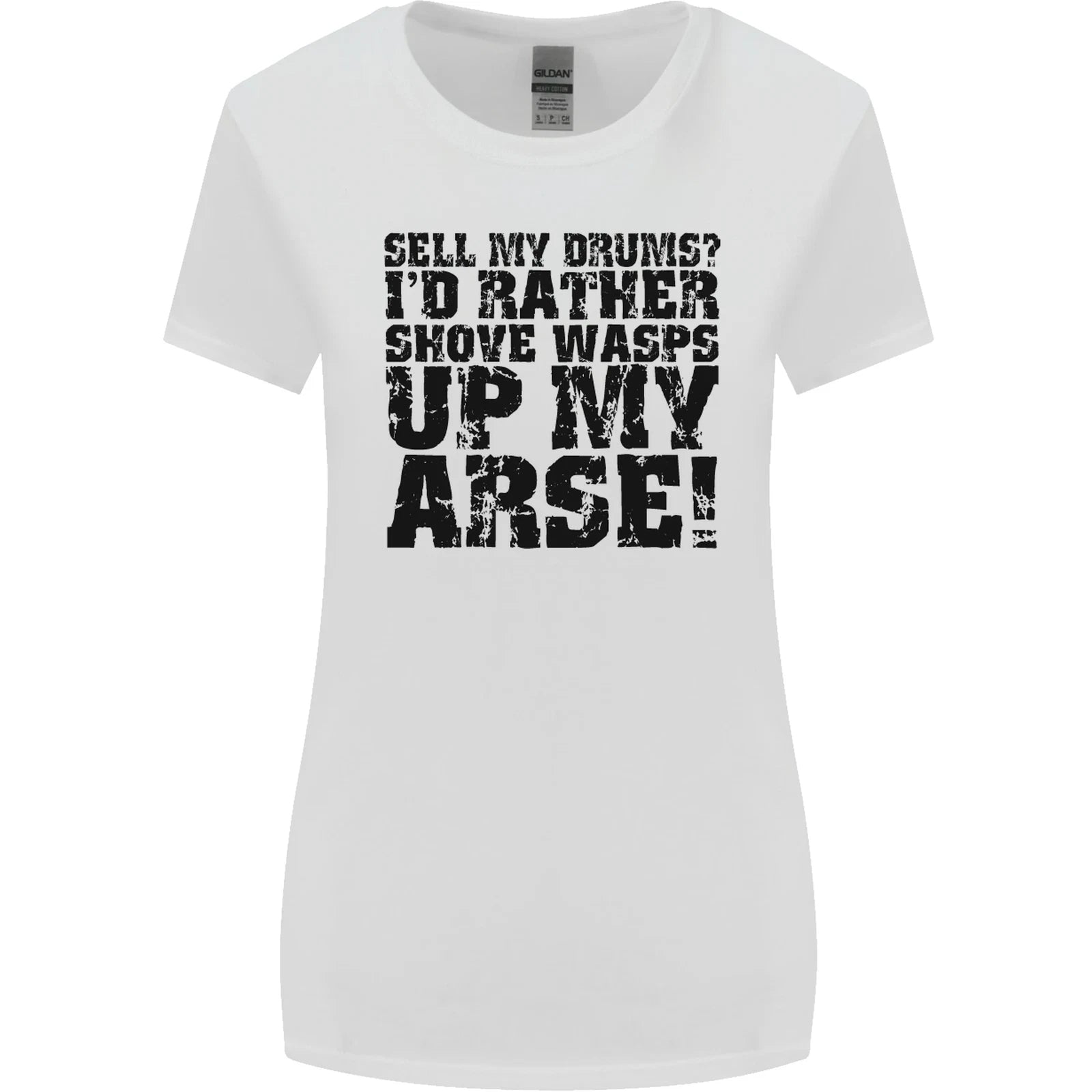 Sell My Drums Drums Drummer Drumming Womens Wider Cut Tshirt T-Shirt | Top Trending Design | Must-Have For Collectors