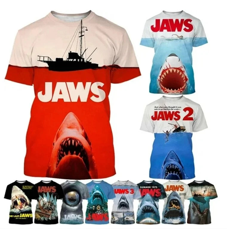 Hot Selling Movie Jaws 3d Print Women Men Short Sleeve Tshirt Tops Casual Tee T-Shirt | Best-Selling Apparel | Must-Have For Collectors