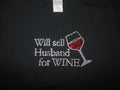 Nwot Gildan Large Black Rhinestone Will Sell Husband For Wine Tshirt Ss T-Shirt | Vintage Style | Trending Fashion Apparel