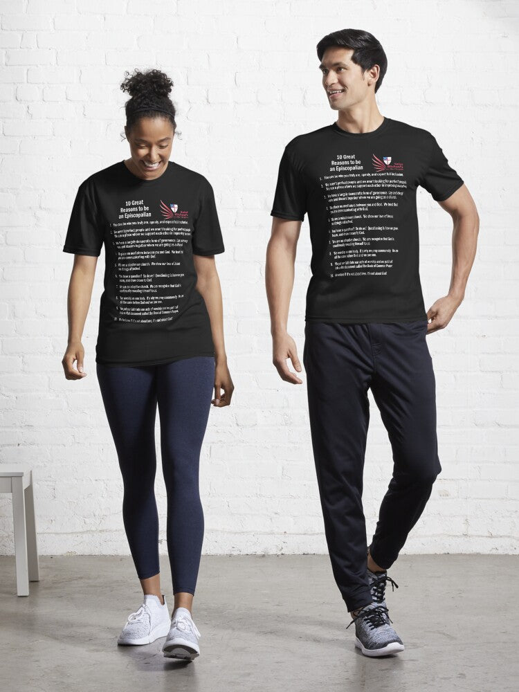 10 Great Reasons to be an Episcopalian for Dark Shirts Active T Shirt T Shirt Clean Design