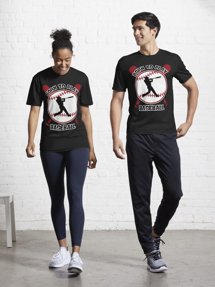 Born To Play Baseball Active T Shirt T Shirt Viral TikTok Daily Wear