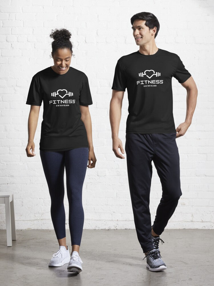 Fitness is my new religion Active T Shirt T Shirt Gift Ready
