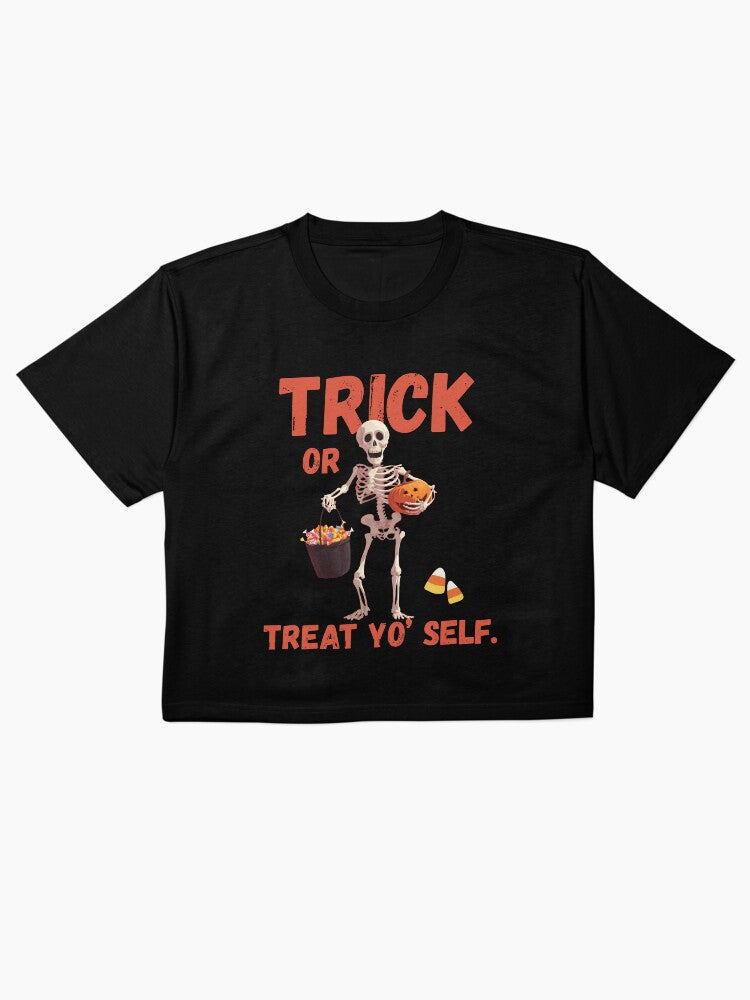 Trick Or Treat Yo Self Halloween Humor Boxy T Shirt Premium Print