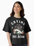 Funny DND RPG Critical failure Crying is a free action Natural one D20 dice Boxy T Shirt Boxy T Shirt Viral TikTok