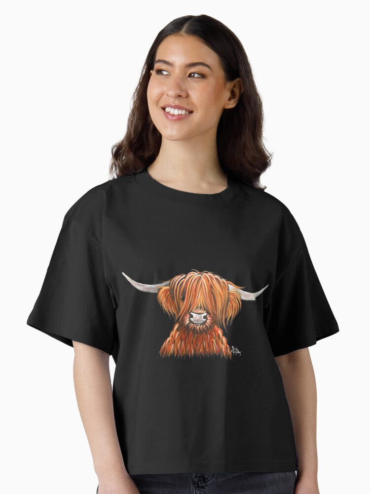 Scottish Hairy Highland Cow HeNRY B 2 by Shirley MacArthur Boxy T Shirt Boxy T Shirt Premium Print Gift Ready