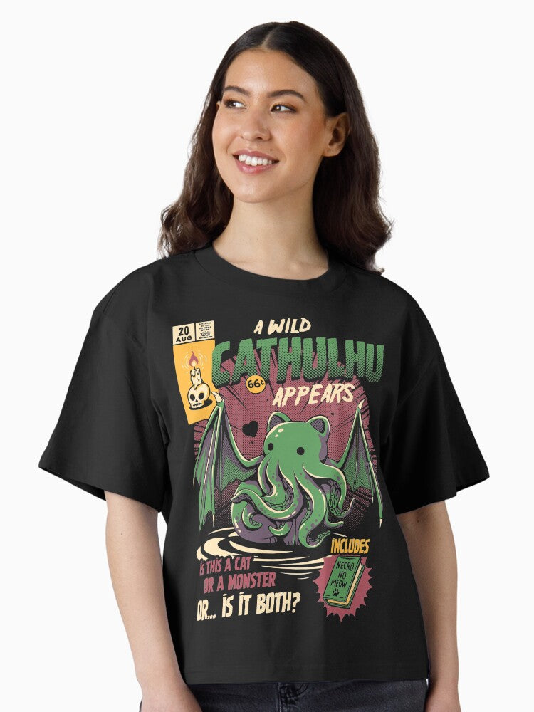 Cathulhu Boxy T Shirt Women T Shirt Streetwear Style Gift Ready