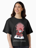 Is Coming Santa Candy Cane Throne T Shirt Boxy T Shirt Boxy T Shirt Comfort Fit Modern Aesthetic