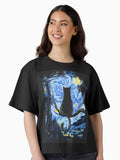 Van Gogh Cat Starry Night Van Gogh Cat Lovers Boxy T Shirt Boxy T Shirt Viral TikTok Modern Aesthetic