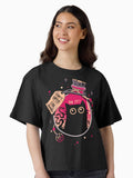 Bottled Menace Evil Black Cat Boxy T Shirt Women T Shirt Trending US Fan Favorite