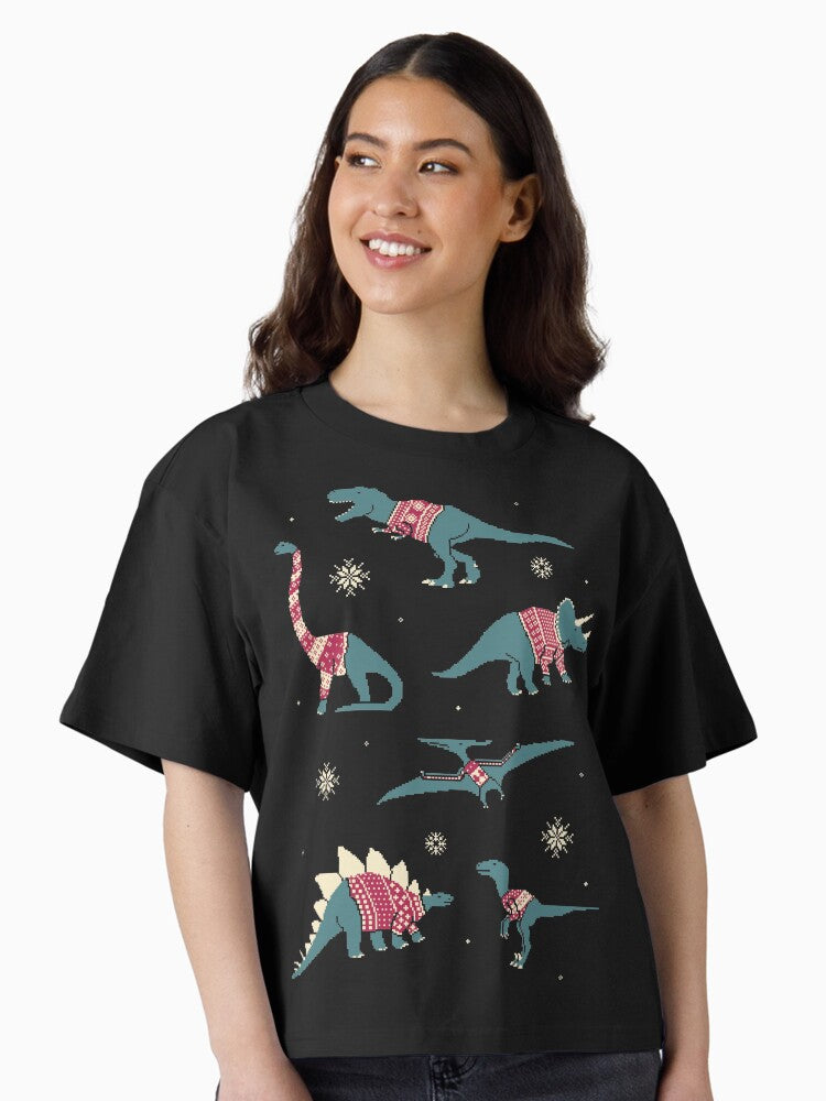 Dinos In Sweaters Boxy T Shirt Boxy T Shirt Viral TikTok Modern Aesthetic
