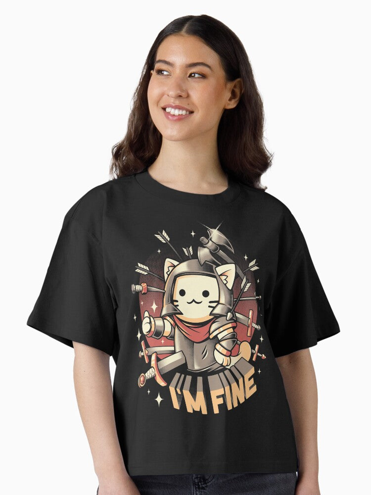 I m Fine Boxy T Shirt Boxy T Shirt High Search Demand Boxy Fit