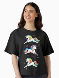Rainbow Unicorns Boxy T Shirt Boxy T Shirt Comfort Fit Modern Aesthetic