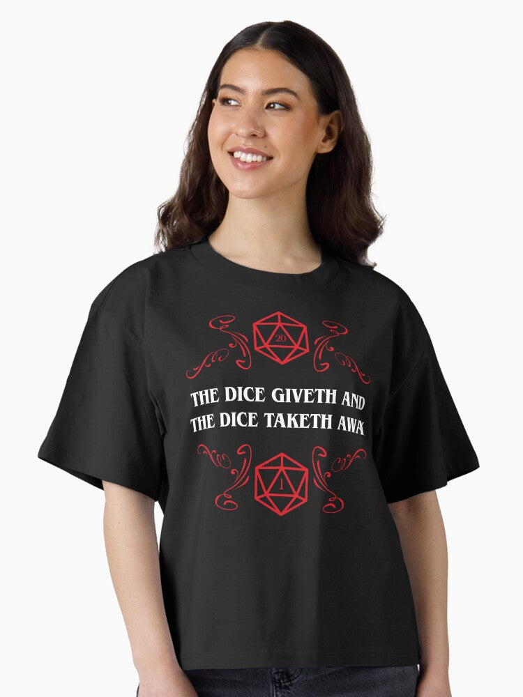 The Dice Giveth and Taketh Away Narrator Boxy T Shirt Boxy T Shirt Viral TikTok Gift Ready