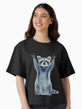 Raccoon Shirt Cool Nature Raccoon Tee Cute Raccoon Classic Boxy T Shirt Boxy T Shirt Premium Print Modern Aesthetic