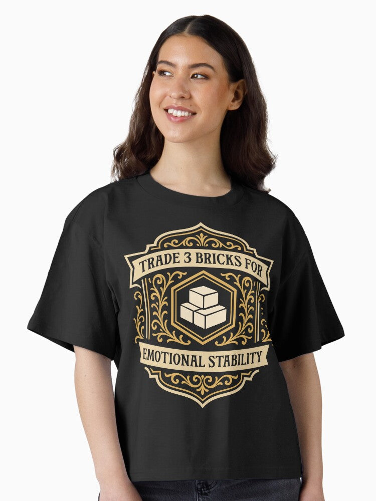 Trade 3 Bricks for Emotional Stability Funny Board Game Boxy T Shirt Boxy T Shirt Viral TikTok Gift Ready