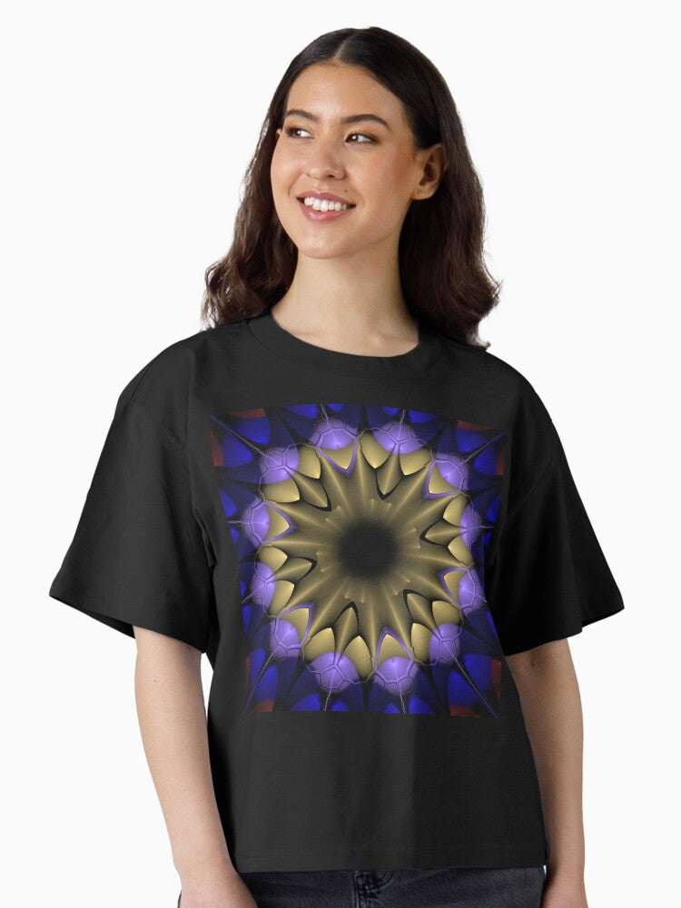 Brushed Gold and Lilac Plastic Rays Boxy T Shirt Boxy T Shirt High Search Demand Boxy Fit