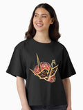 Gilded Origami Crane Boxy T Shirt Boxy T Shirt Streetwear Style Relaxed Style