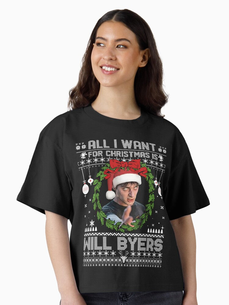 All I Want for Is Will Byers Boxy T Shirt Boxy T Shirt Premium Print Gift Ready