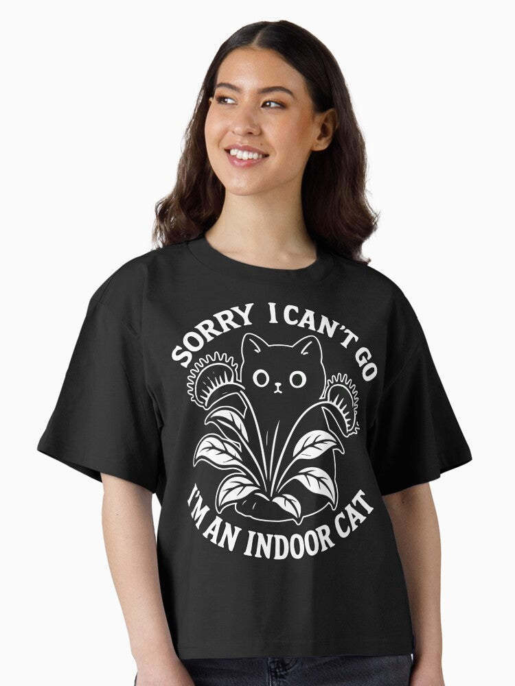 Indoor Cat And Plant Dionaea Muscipula Boxy T Shirt Boxy T Shirt High Search Demand Boxy Fit