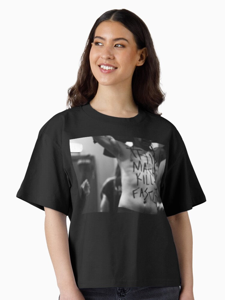 This machine kills fascists Boxy T Shirt Boxy T Shirt Viral TikTok Modern Aesthetic