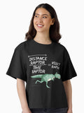 Prehistoric Physics Velociraptor Scientific Formula Art Boxy T Shirt Boxy T Shirt Streetwear Style Gift Ready