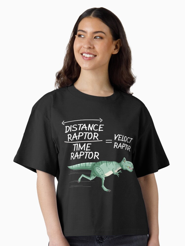 Prehistoric Physics Velociraptor Scientific Formula Art Boxy T Shirt Boxy T Shirt Streetwear Style Gift Ready