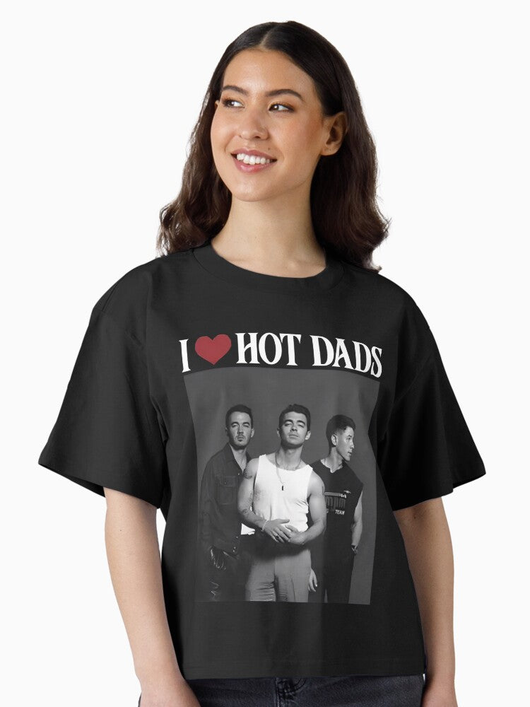 I Love Hot Dads 20th Anniversary Tour 2025 Living The Dream Tour 2025 - Jonas Brothers Boxy T-Shirt T-Shirt | Premium Graphic | Trending Now