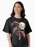 Three Capybara Moon Funny Capybara Meme Mystical Capybara Boxy T Shirt Boxy T Shirt High Search Demand Gift Ready