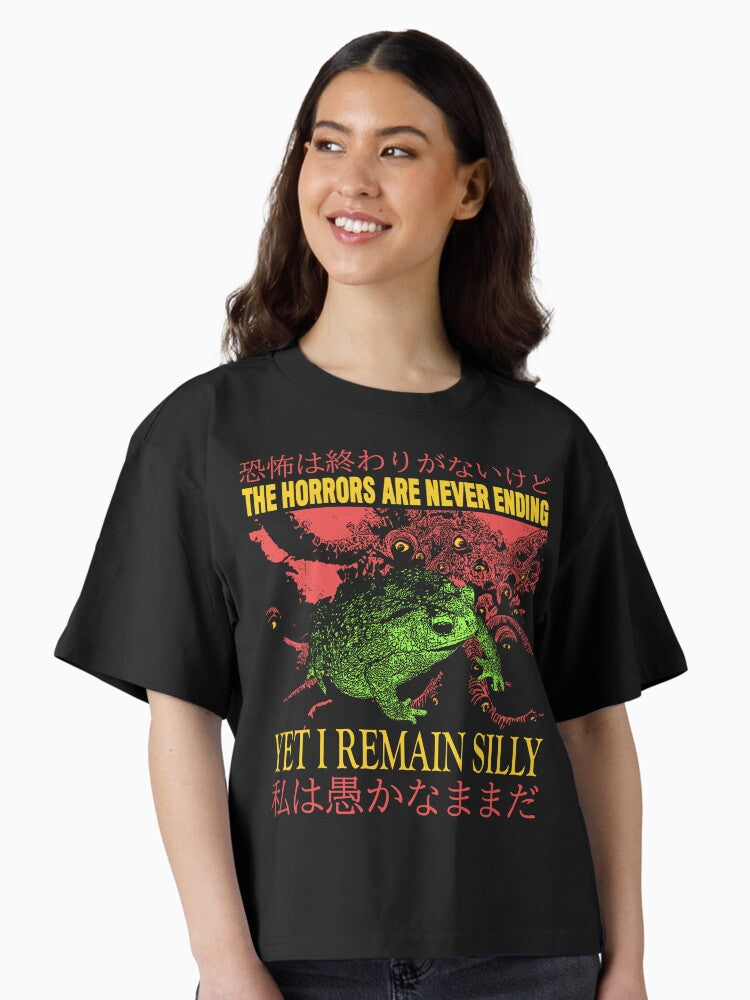The Horrors Japanese Vintage Frog Boxy T Shirt Women T Shirt Premium Print Gift Ready