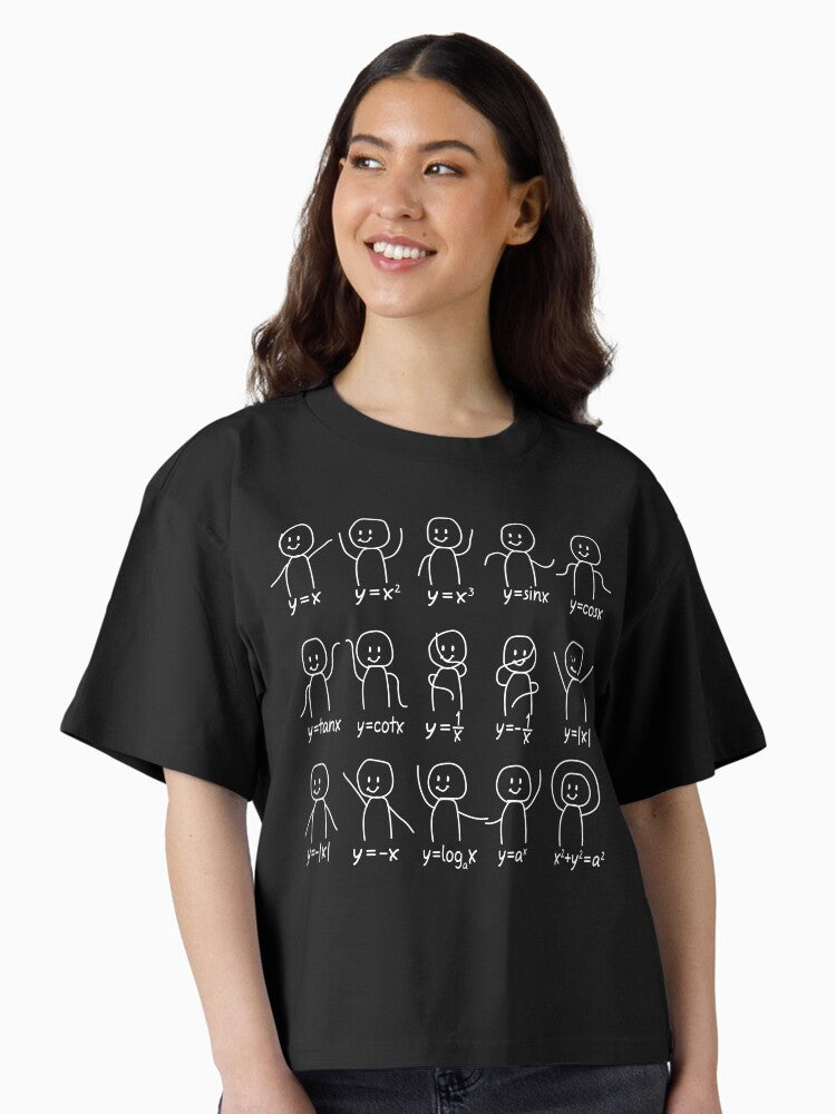 Funny Algebra Dance Graph Figures Math Equation Boxy T Shirt Boxy T Shirt Trending US Gift Ready
