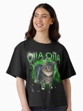 Copy of Spinning Cat OIIA OIIA Electric Funny Meme Cat Meme Inspired Design Boxy T Shirt Boxy T Shirt Comfort Fit