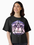 Purple Sky Dragon D20 Boxy T Shirt Boxy T Shirt Comfort Fit Gift Ready