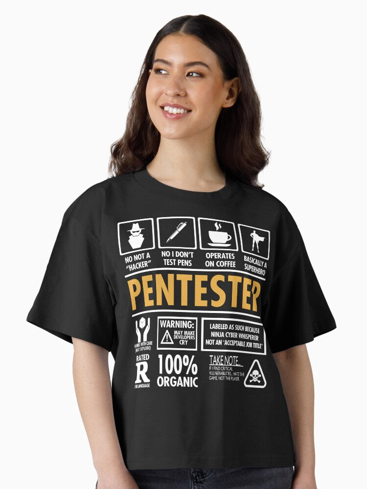Pentester White Hat Hacker Funny Job Boxy T Shirt Boxy T Shirt Comfort Fit Daily Wear