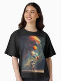 Space Balloons Boxy T Shirt Boxy T Shirt Comfort Fit Modern Aesthetic