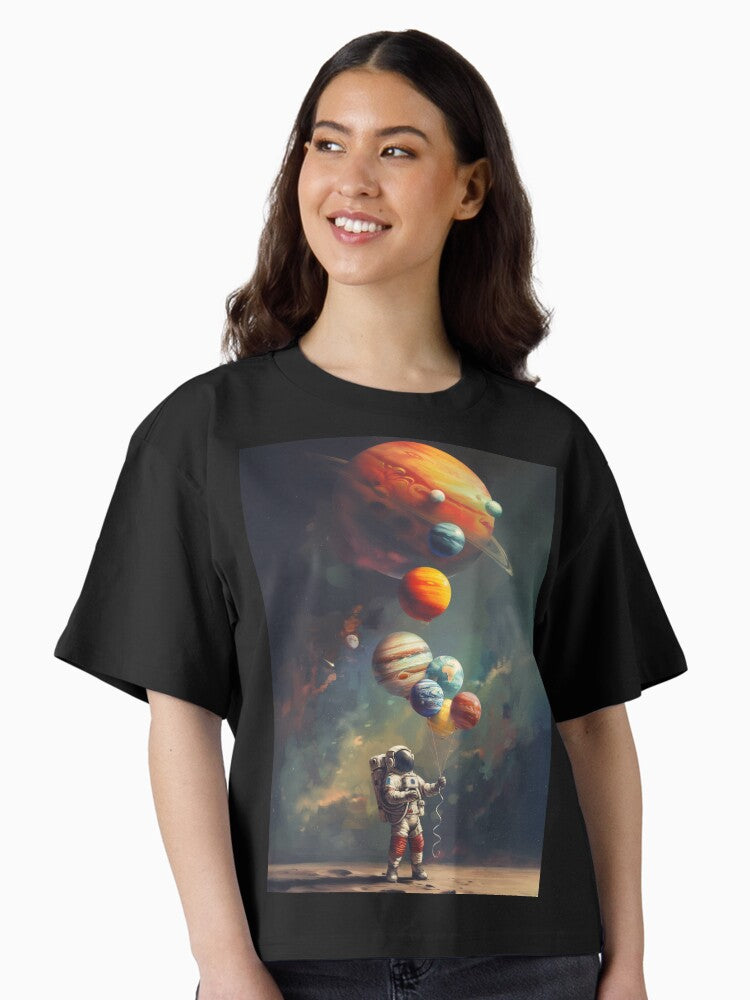 Space Balloons Boxy T Shirt Boxy T Shirt Comfort Fit Modern Aesthetic