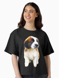 St Bernard Cute Puppy Dog Boxy T Shirt Boxy T Shirt Premium Print Modern Aesthetic