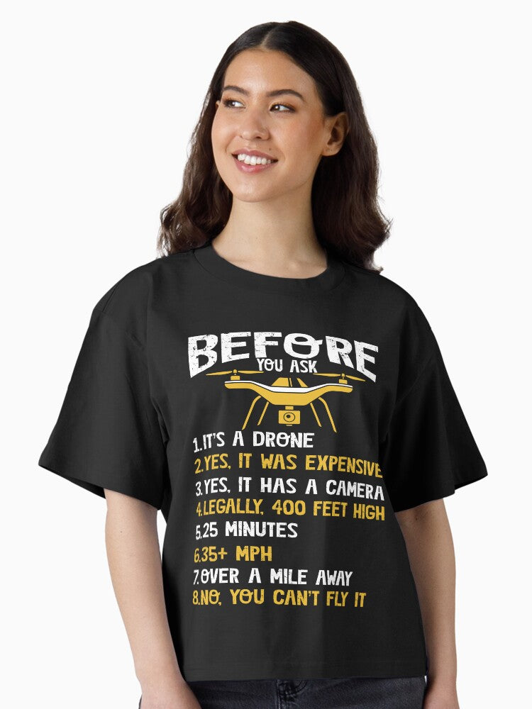 Hilarious Rules for Drone Pilots and Quadcopter Lovers Boxy T Shirt Boxy T Shirt Viral TikTok Boxy Fit