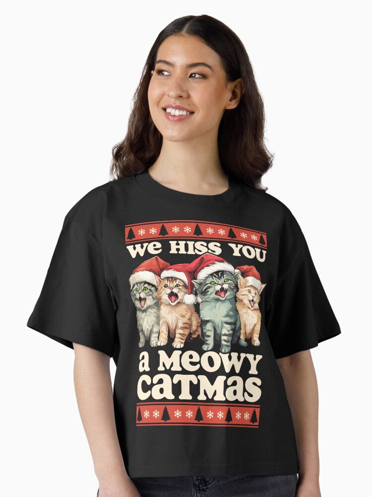 We Hiss You A Meowy Funny Cat Boxy T Shirt Boxy T Shirt High Search Demand Gift Ready