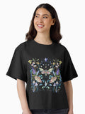 Crystal Moth Mushroom Boxy T Shirt Boxy T Shirt Streetwear Style Boxy Fit