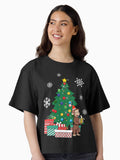 Curious George Around The Tree Boxy T Shirt Boxy T Shirt Premium Print Relaxed Style