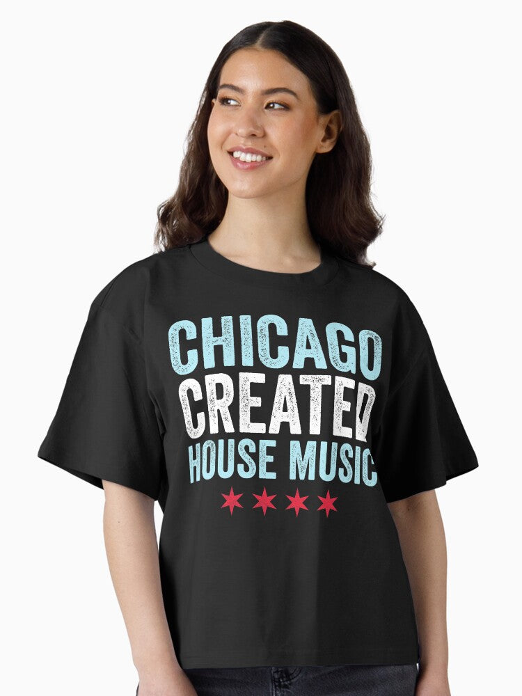 Chicago Created House Music EDM DJ Rave Boxy T Shirt Boxy T Shirt High Search Demand Daily Wear