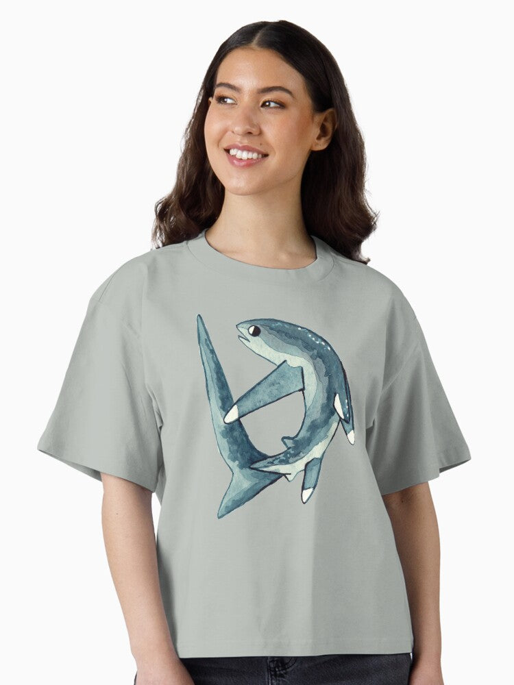 Thresher Shark Watercolour Boxy T Shirt Boxy T Shirt Streetwear Style Gift Ready