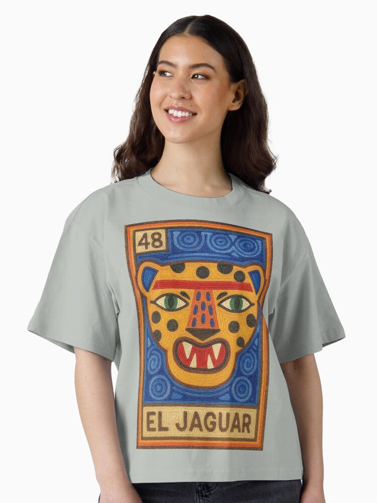 Mexican Lottery Card 48 El Jaguar Boxy T Shirt Boxy T Shirt Comfort Fit Daily Wear
