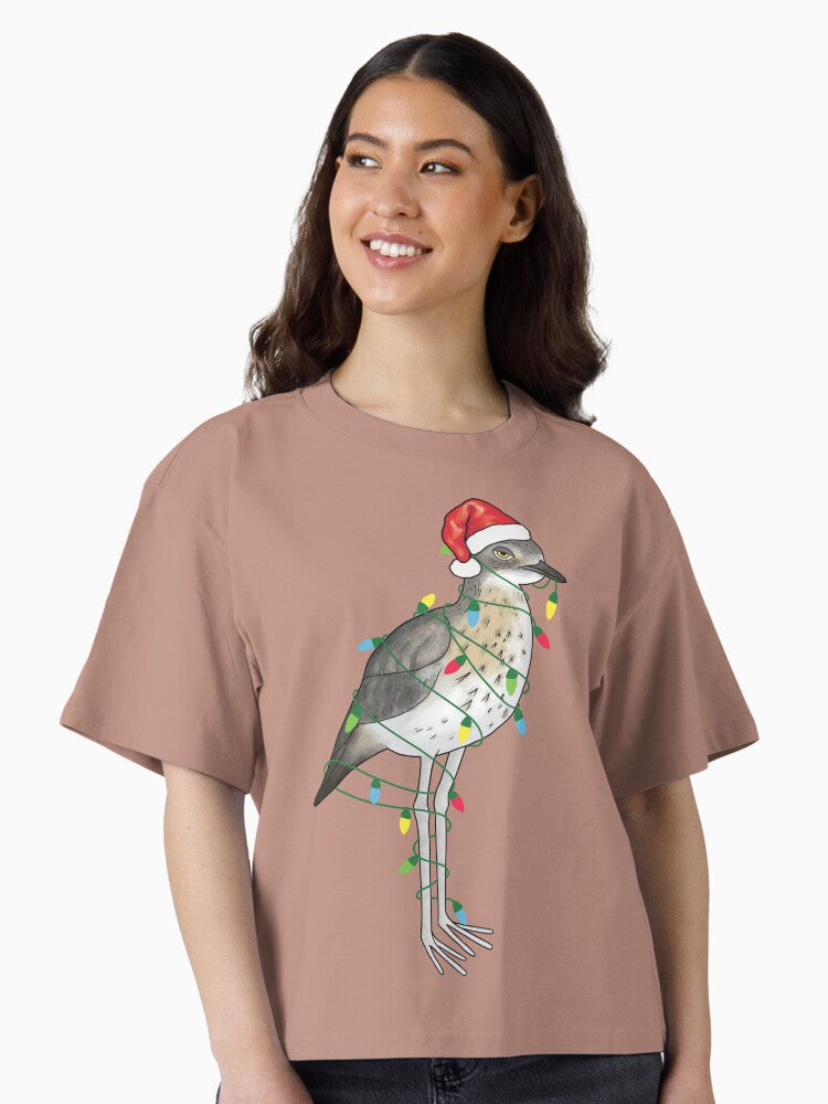 Extra Festive Bush Stone Curlew Boxy T Shirt Boxy T Shirt Premium Print Relaxed Style