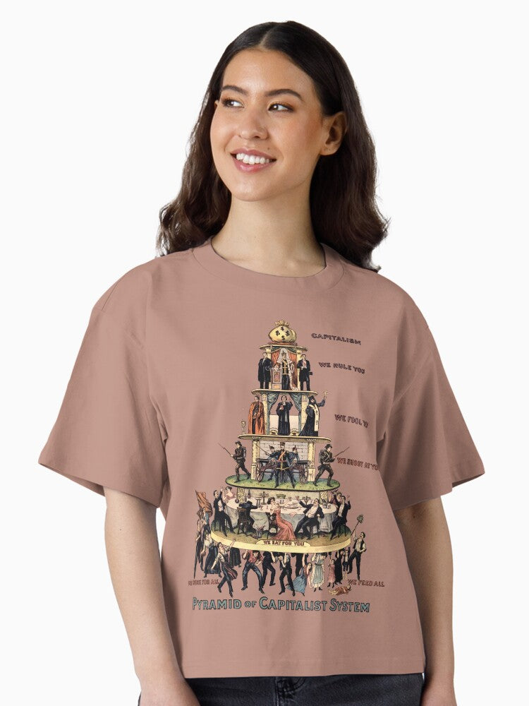 Pyramid Of Capitalist System Socialist Anti Capitalist Leftist Communist Propaganda Boxy T Shirt Boxy T Shirt