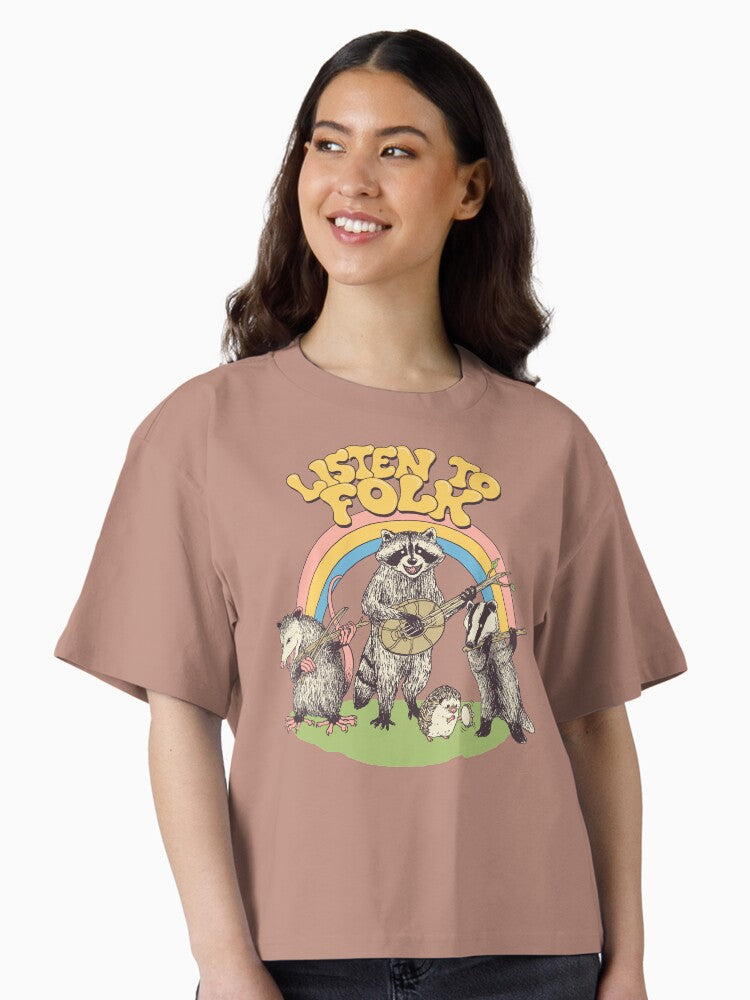 Listen To Folk Boxy T Shirt Boxy T Shirt Viral TikTok Daily Wear
