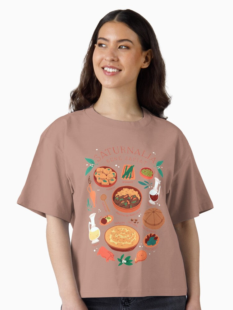 Saturnalia Feast Boxy T Shirt Boxy T Shirt Streetwear Style Relaxed Style
