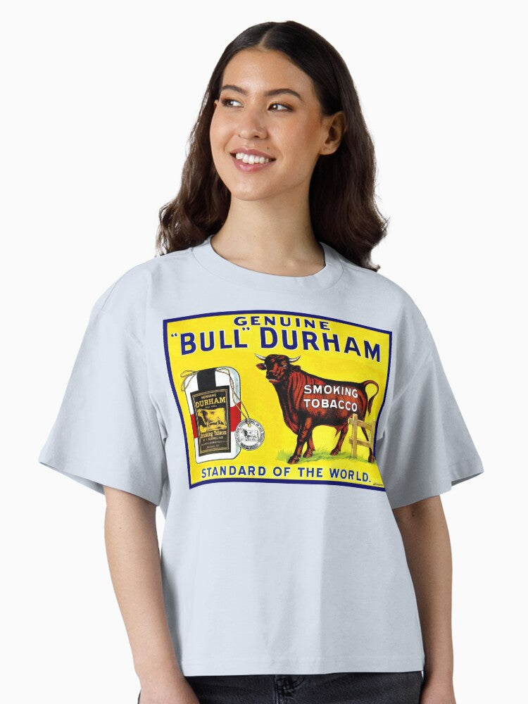 Vintage 1890s Bull Durham tobacco ad Boxy T Shirt Boxy T Shirt Premium Print Daily Wear